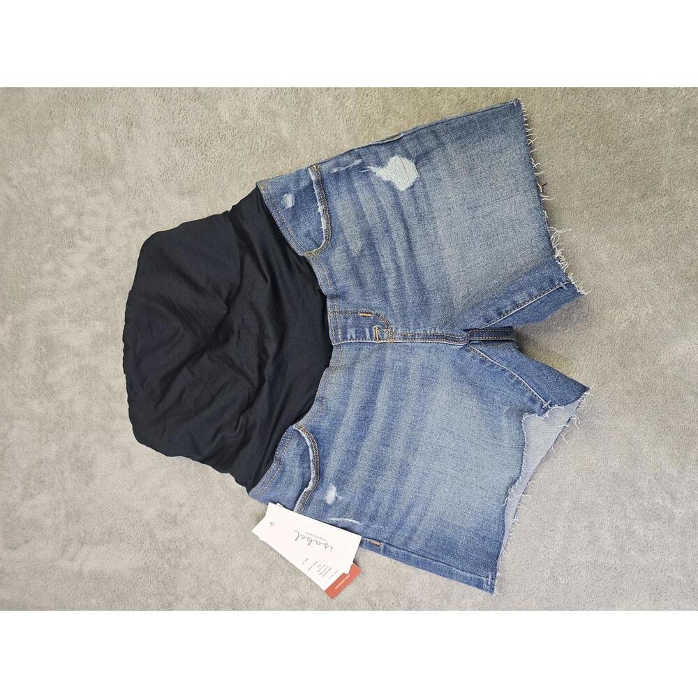 New Isabel Maternity Size 2 Stretch Shorts Full Belly/Low Back Medium Wash